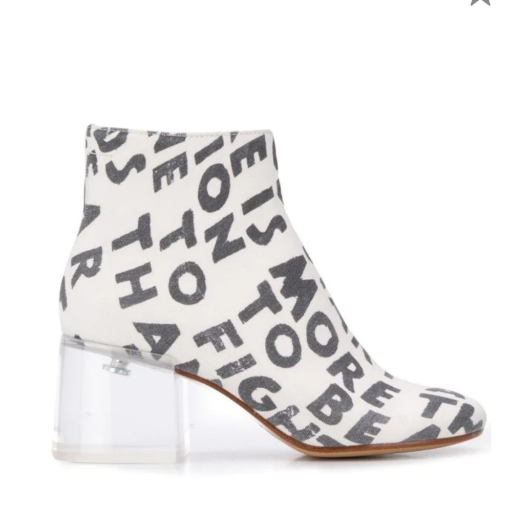 MM6 Maison Margiela Text Print ankle booties - Picture 1 of 4